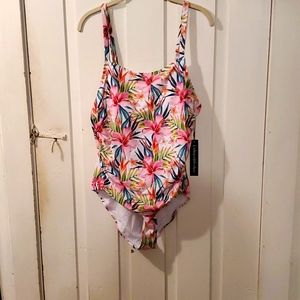 Ruched Floral One Piece Swimsuit
